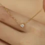 Minimal Glow Diamond Chain 🤍 | Anti-Tarnish Solitaire Gold Necklace for Women - Image 2