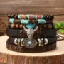 Boho Tribal Charm Bracelet Set 🌿 – Handmade Beads & Leather Layers For Men - Image 3