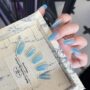 Sky Mist Press-On Nails – Elegant Blue Gradient Glossy Fake Nails 💙✨