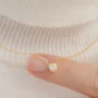 Minimal Glow Diamond Chain 🤍 | Anti-Tarnish Solitaire Gold Necklace for Women - Image 3