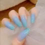 Sky Mist Press-On Nails – Elegant Blue Gradient Glossy Fake Nails 💙✨ - Image 2