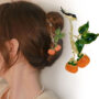 Persimmon Bird Claw Clip – Elegant Fruit & Bird Hair Accessory 🍊🐦✨ - Image 3