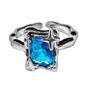 🌌 Sapphire Sky Ring - Elegant Silver-Tone Statement Ring - Image 3