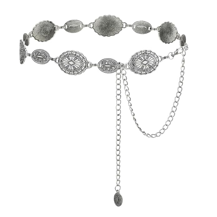 51PEDmoQoJL._SY695_ πͺ Vintage Silver Coin Waist Chain Belt π - Image 1