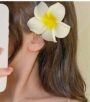 Plumeria Blossom White Flower Hair Clip 🌼💛 - Image 2