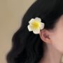Plumeria Blossom White Flower Hair Clip 🌼💛