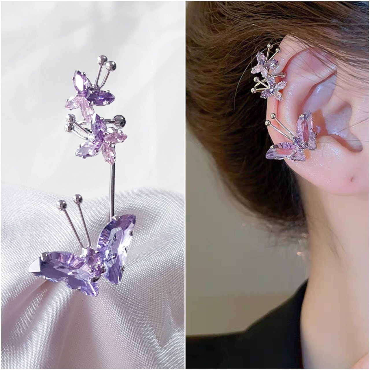 31086a54abd8b10bb1417941896cb391 π Lavender Crystal Butterfly Earrings | Luxury Amethyst Floral Statement Jewelry - Image 1