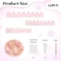 🎄💗❄️ Christmas Pink Snowflake & Rhinestone Nail Art Set ❄️💗✨ - Image 2