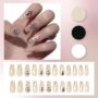 🎄💅 Christmas Elegant Nude & Cross Designer Nails 🎄💅 - Image 2