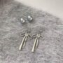 🩶 Silver Pearl Ribbon Earrings | Elegant Bow Dangle Jewelry - Image 2