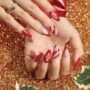 🎄❤️❄️ Christmas Candy Cane & Snowflake Glam Nail Art Set 🎄❤️❄️