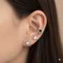 🖤🤍 Cosmic Star Ear Clips | Black & White Galaxy Duo Cuff Earrings - Image 5