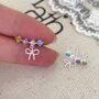 🌈✨ Rainbow Crystal Bow Earrings | Pastel Gem Ribbon Stud Jewelry - Image 2