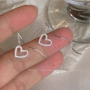 🤍 Shimmer Heart Wave Earrings | Cute Wavy Line Dangle Jewelry - Image 2
