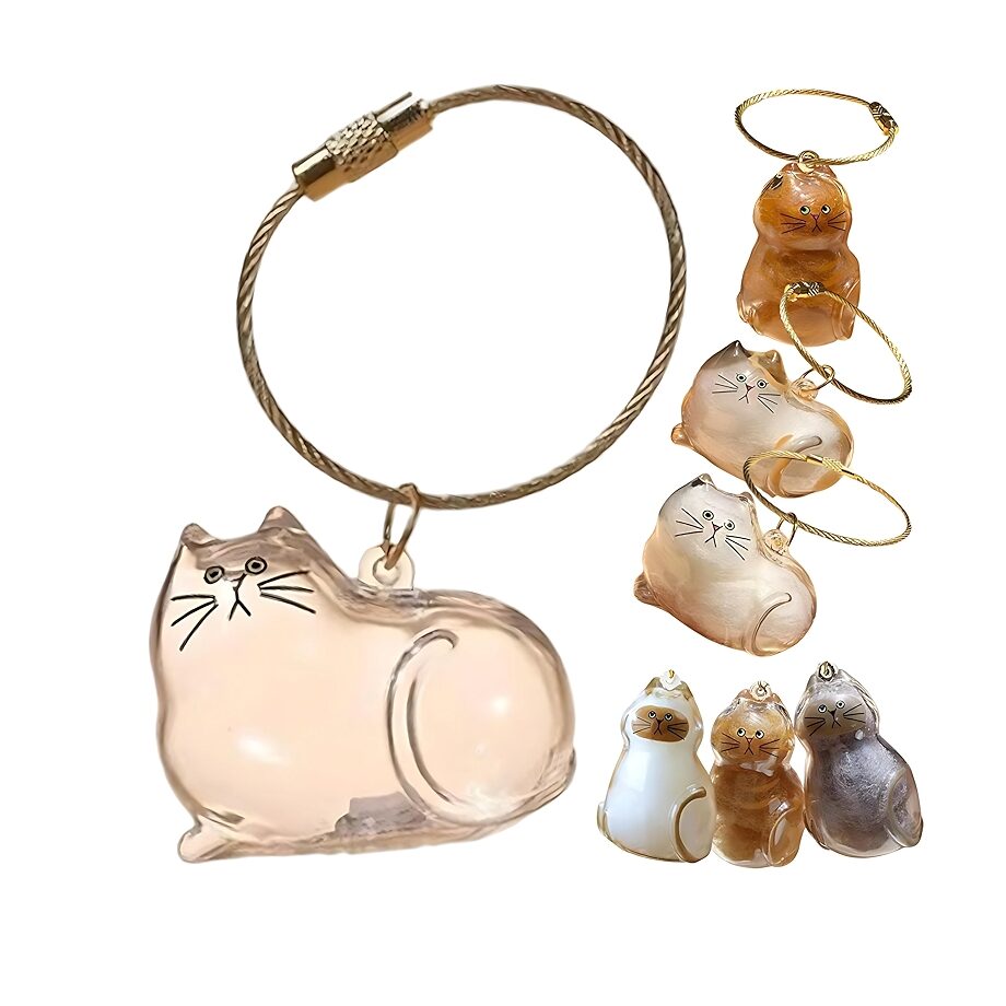 81UPu3yEhuL.jpg_BO30,255,255,255_UF750,750_SR1910,1000,0,C_QL100_ π± Cat Fur Keepsake Memorial Charm β Transparent Pet Memory Keychain Gift π - Image 1
