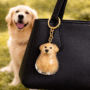 🐶 Golden Retriever Fur Keepsake Memorial Charm – Transparent Pet Memory Bag Charm 💛